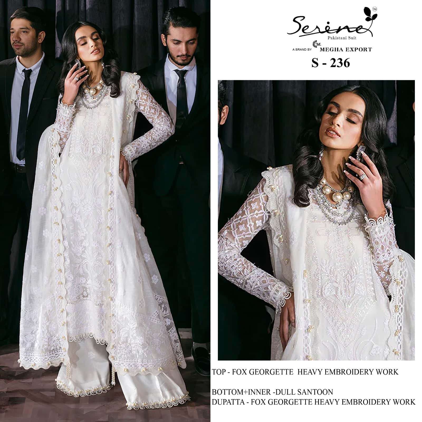 S-236 HIT DESIGN BY SERINE DESIGNER FAUX GEORGETTE PAKISTANI DRESS